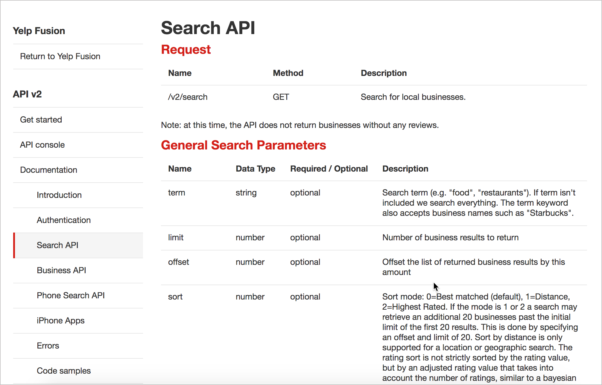 search API